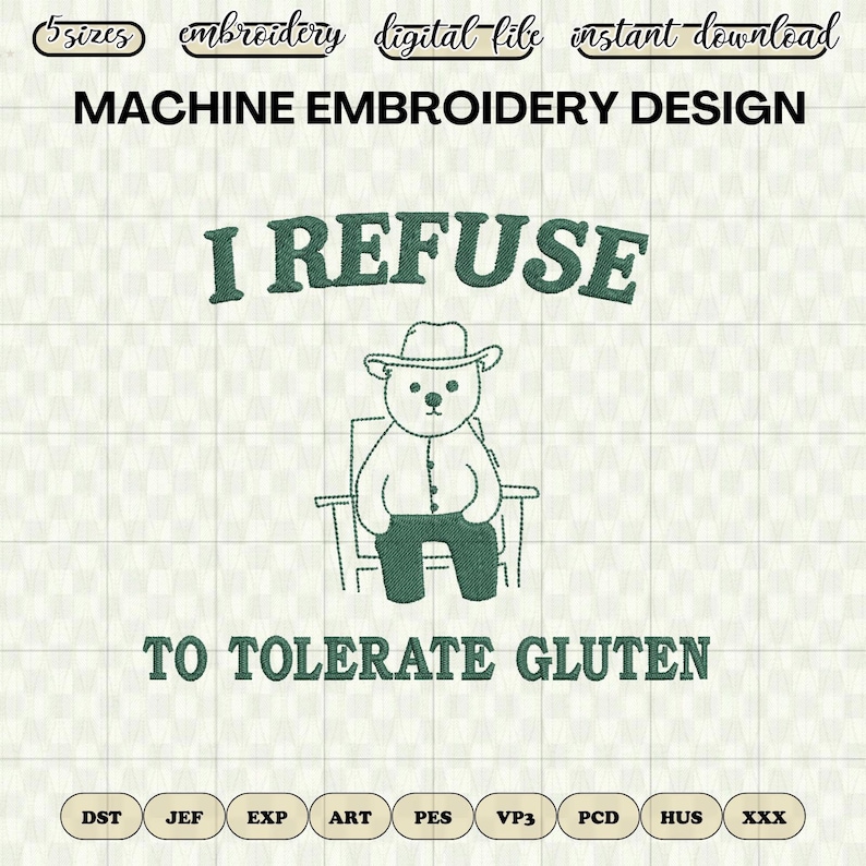 Funny Bear Tolerate Gluten